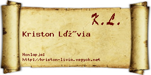Kriston Lívia névjegykártya