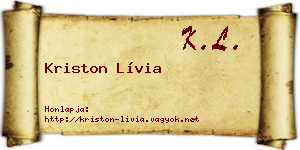 Kriston Lívia névjegykártya